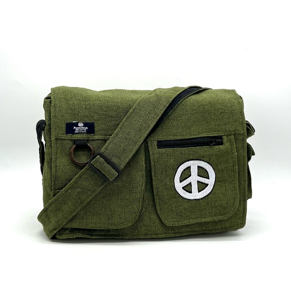 Multi pocket Cotton Embroidered Laptop Messenger Bag - Picture 8 of 15